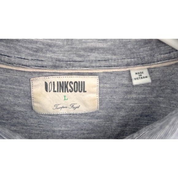 Linksoul Polo Shirt Men Sz L Gray Short Sleeve Golf Tempus Fugit - Picture 2 of 5